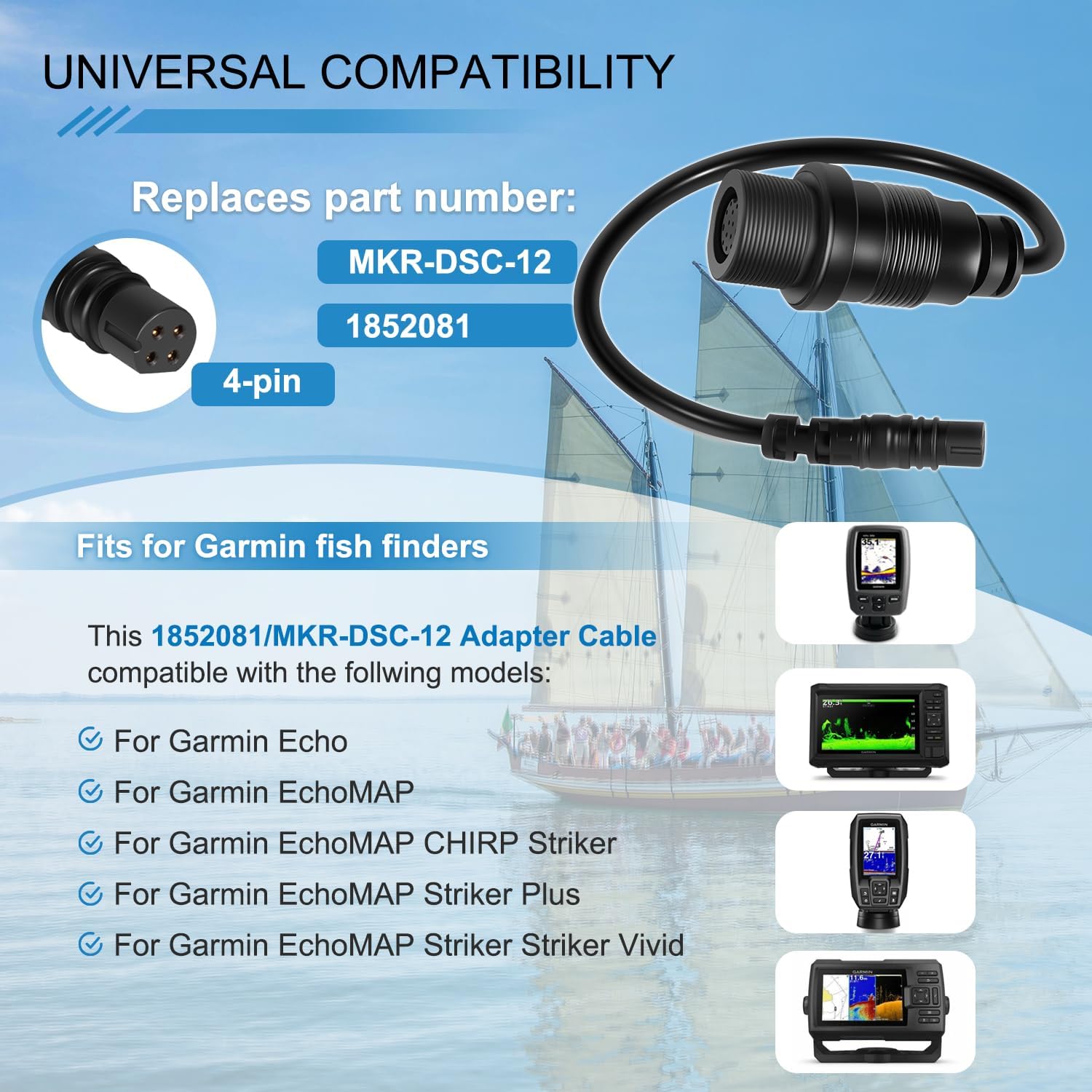 1852081 MKR-DSC-12 Adapter Cab - Fish Finder Cable ulasan dan harga