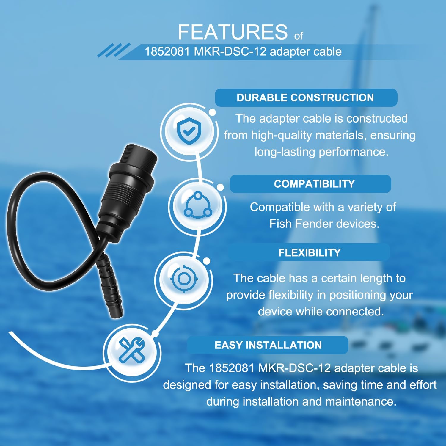 1852081 MKR-DSC-12 Adapter Cab - Fish Finder Cable ulasan dan harga